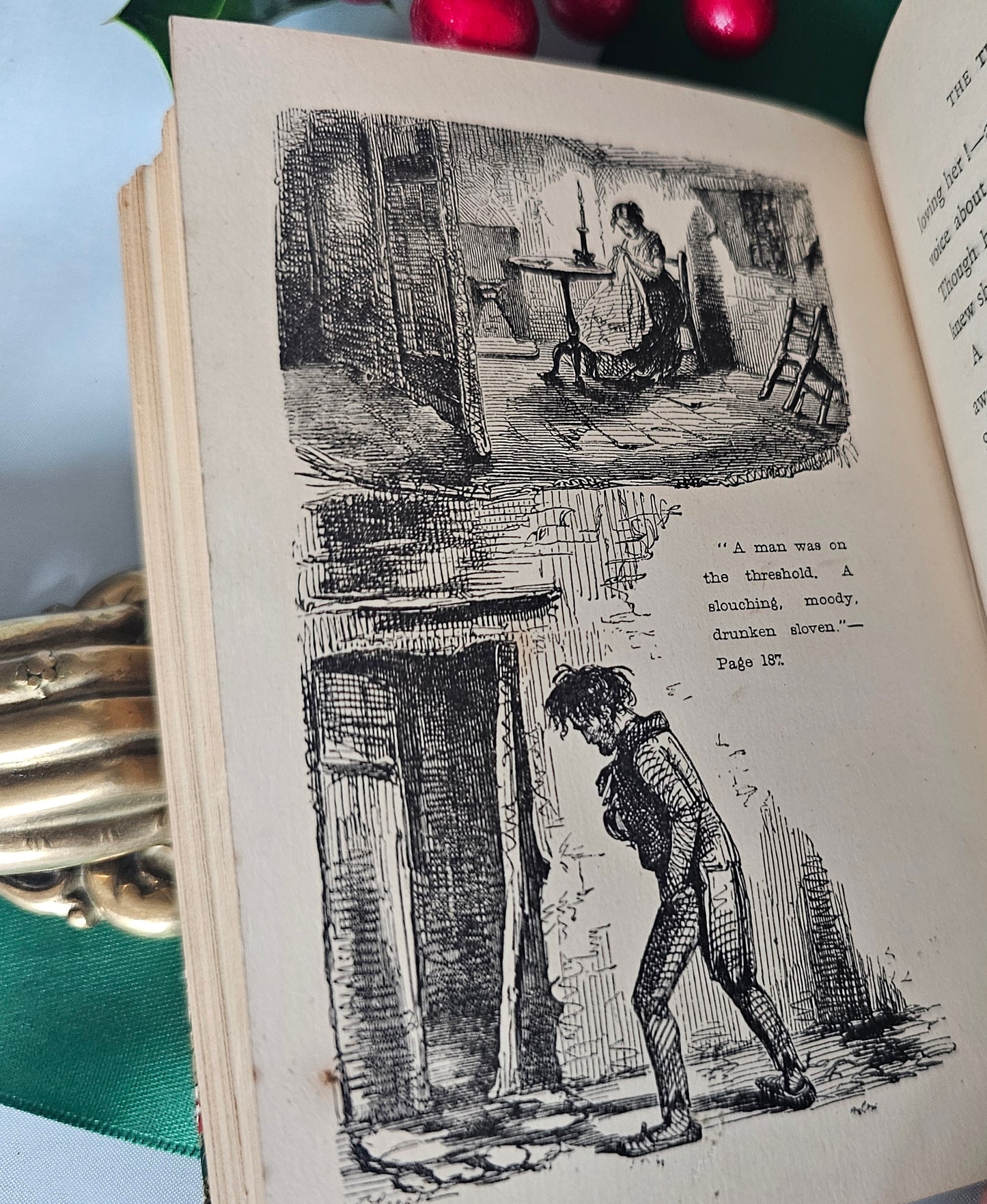 1886 The Chimes by Charles Dickens / Routledge's Pocket Library, London / Charming POCKET-SIZED Book / Illustrated / Christmas Book