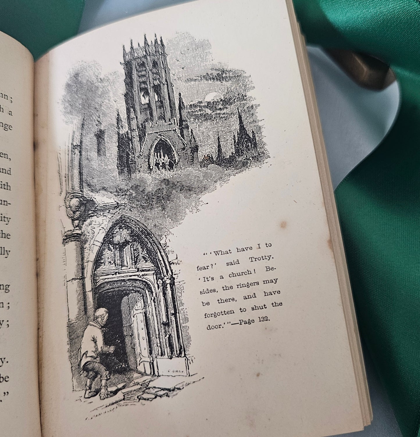 1886 The Chimes by Charles Dickens / Routledge's Pocket Library, London / Charming POCKET-SIZED Book / Illustrated / Christmas Book