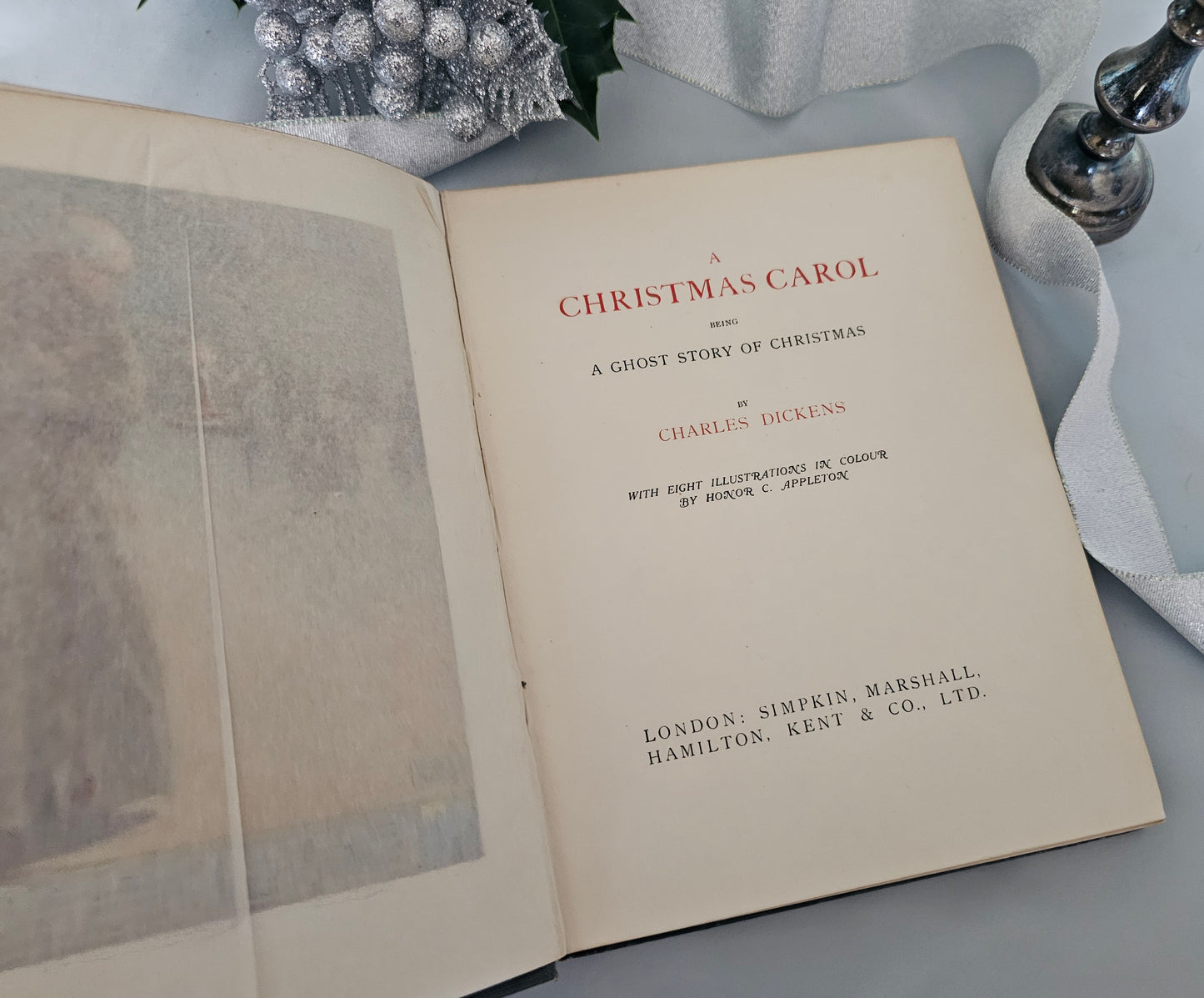 1914 A Christmas Carol by Charles Dickens / Scarce Antique Book / Beautifully Illustrated / Simpkin, Marshall, Hamilton, Kent & Co., London