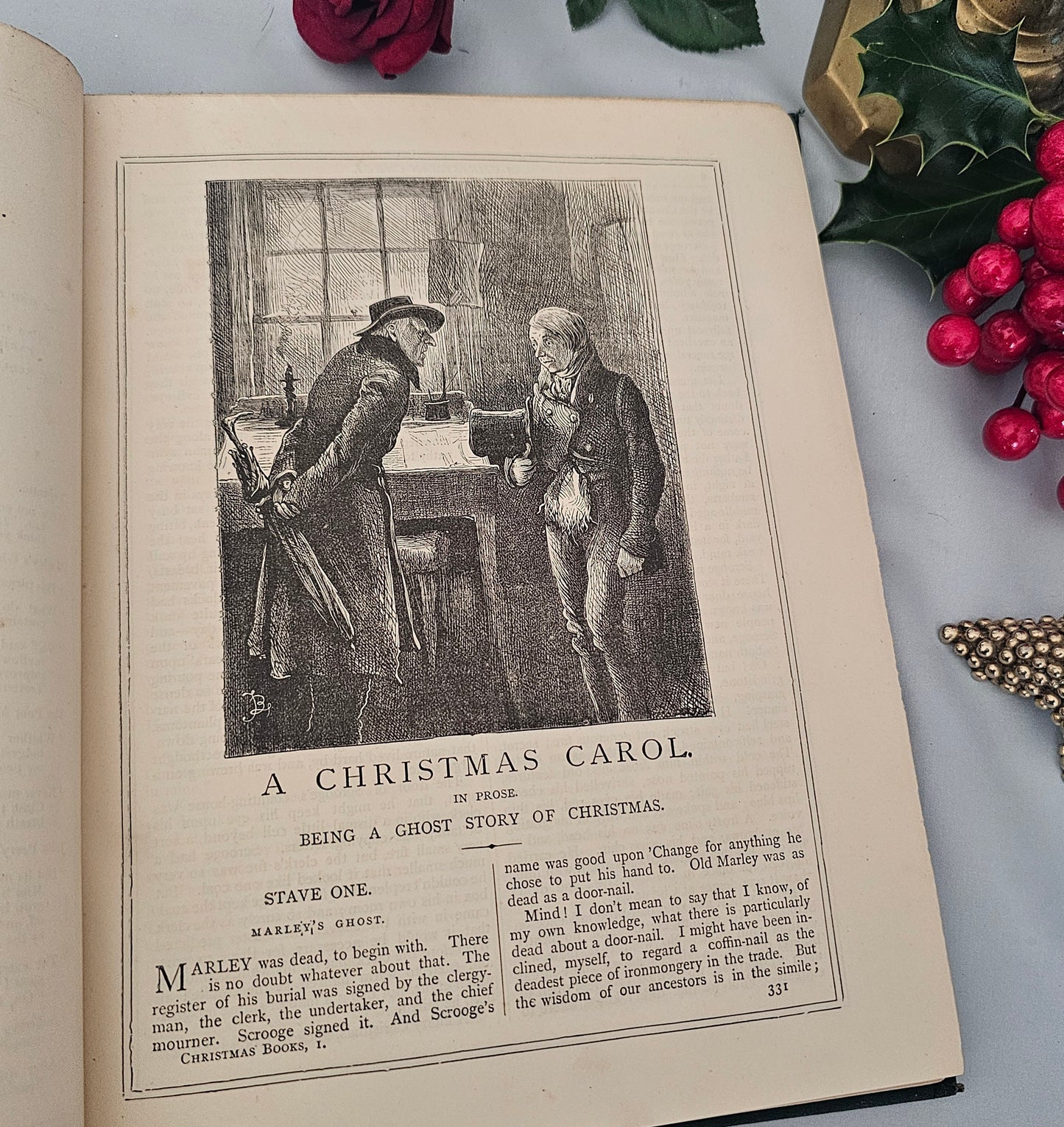 1880 Christmas Books by Charles Dickens / Chapman and Hall, London / Five Christmas Stories / Illustrated / A Christmas Carol / Un-Read Copy