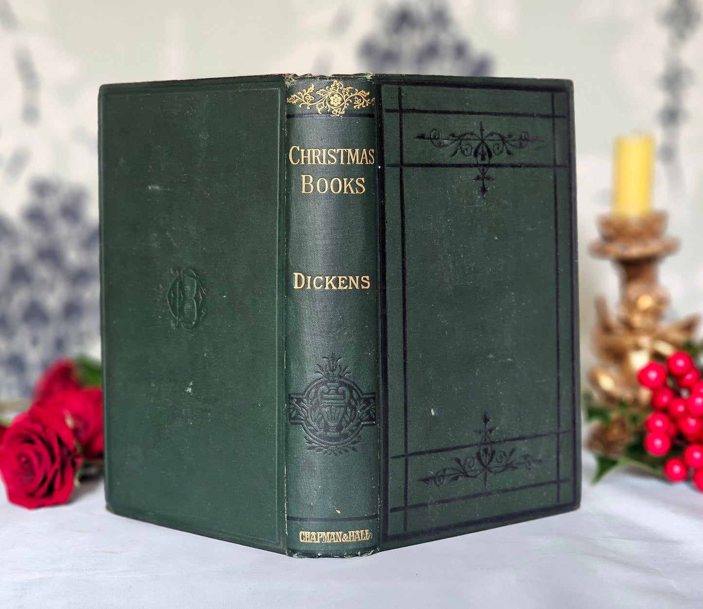 1879 Christmas Books Including A Christmas Carol by Charles Dickens / Chapman & Hall, London / Lovely Antique Book / Richly Illustrated