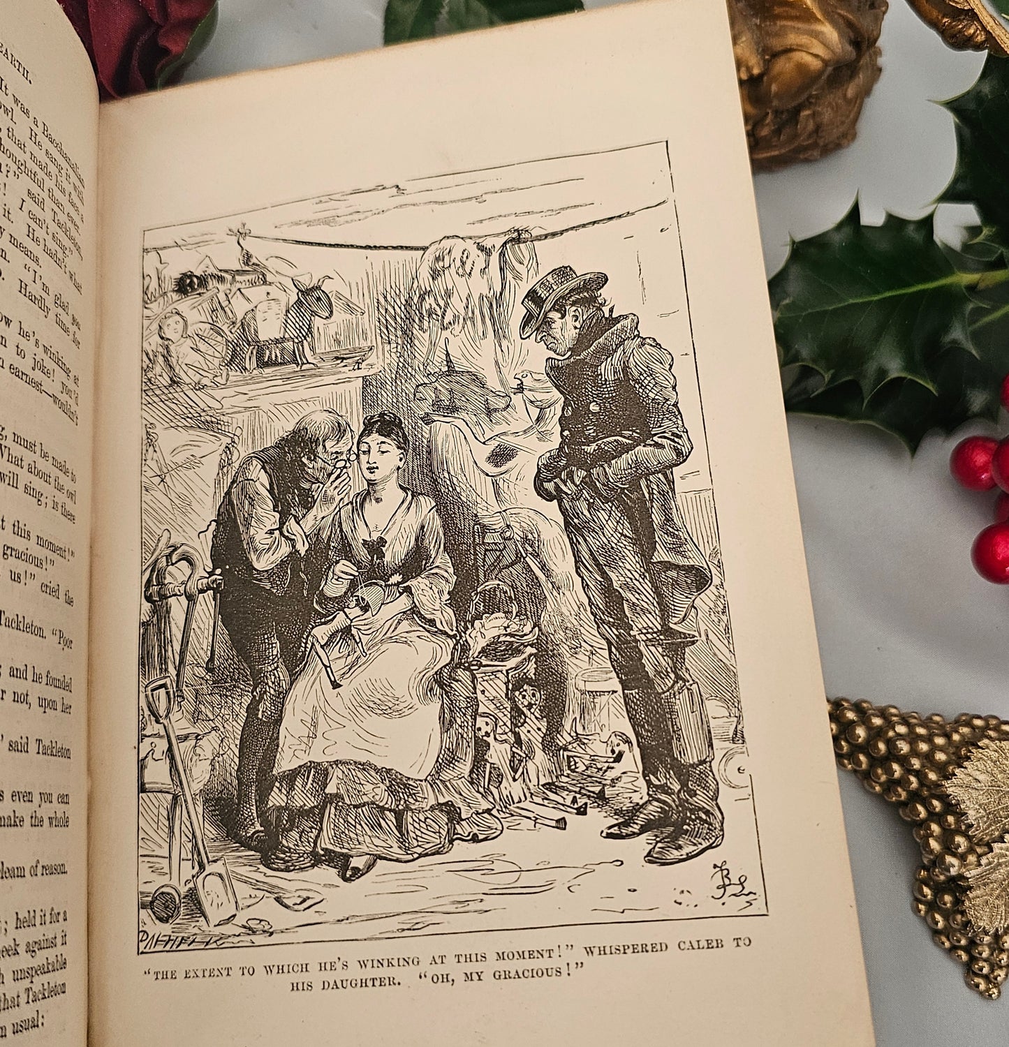 1879 Christmas Books Including A Christmas Carol by Charles Dickens / Chapman & Hall, London / Lovely Antique Book / Richly Illustrated