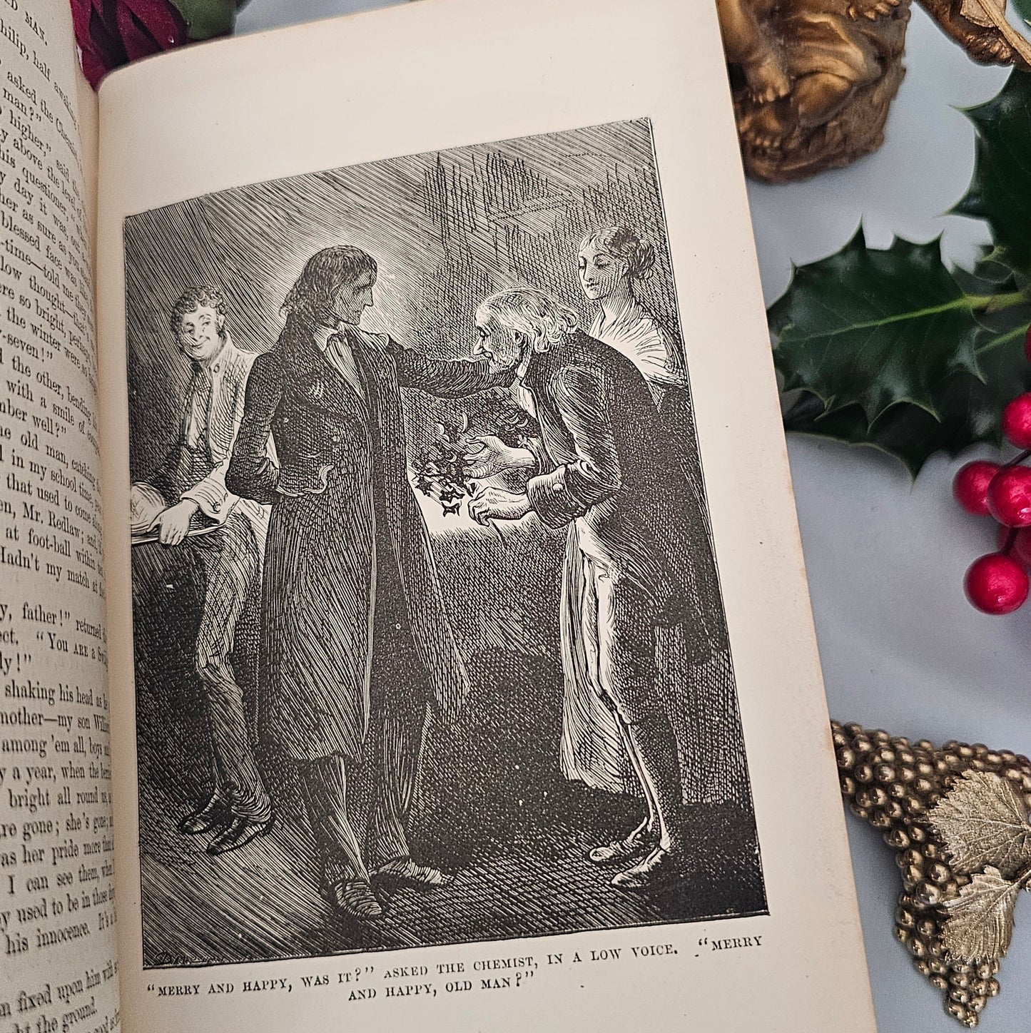 1879 Christmas Books Including A Christmas Carol by Charles Dickens / Chapman & Hall, London / Lovely Antique Book / Richly Illustrated