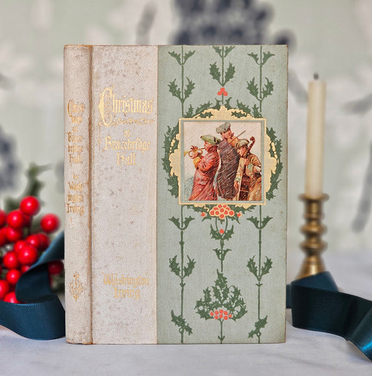 1905 Christmas at Bracebridge Hall by Washington Irving / Ernest Nister London / Beautifully Illustrated in Colour / Attractive Antique Book