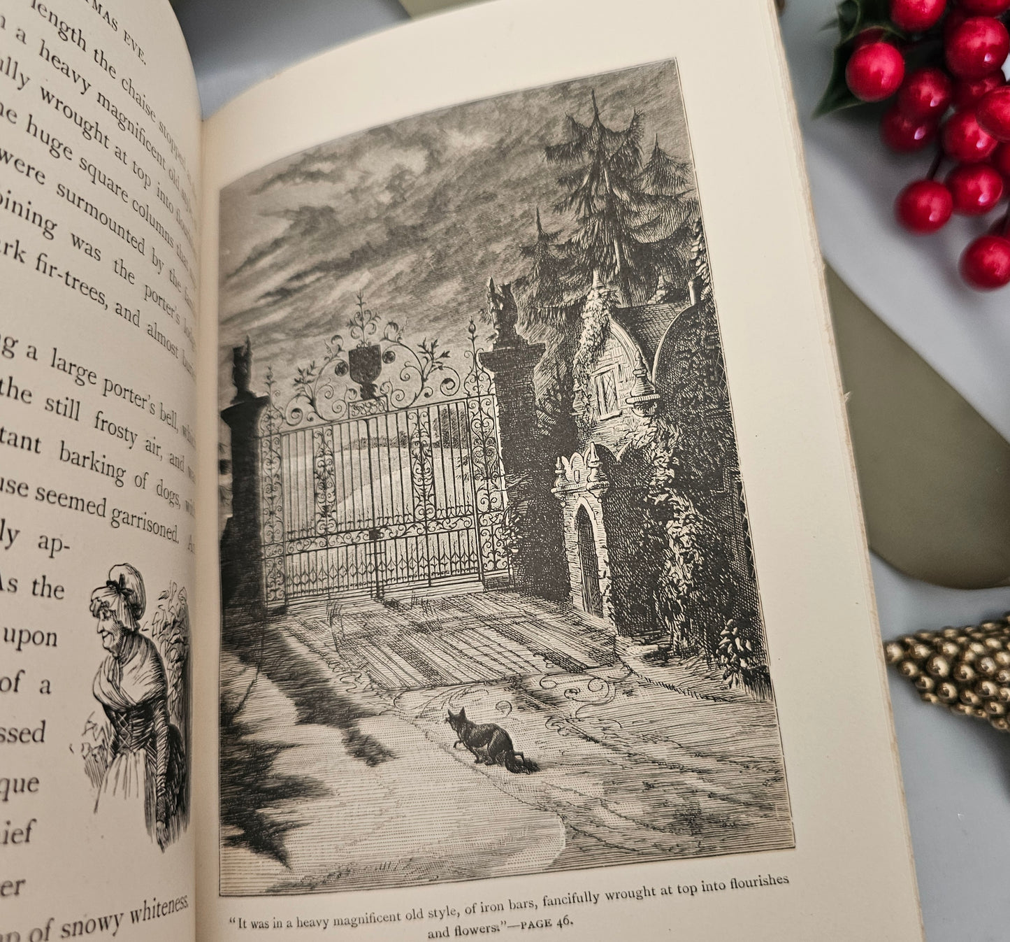 1901 Old Christmas From the Sketch Book of Washington Irving / Macmillan & Co., London / Illustrated / Leather Bound Antique Book