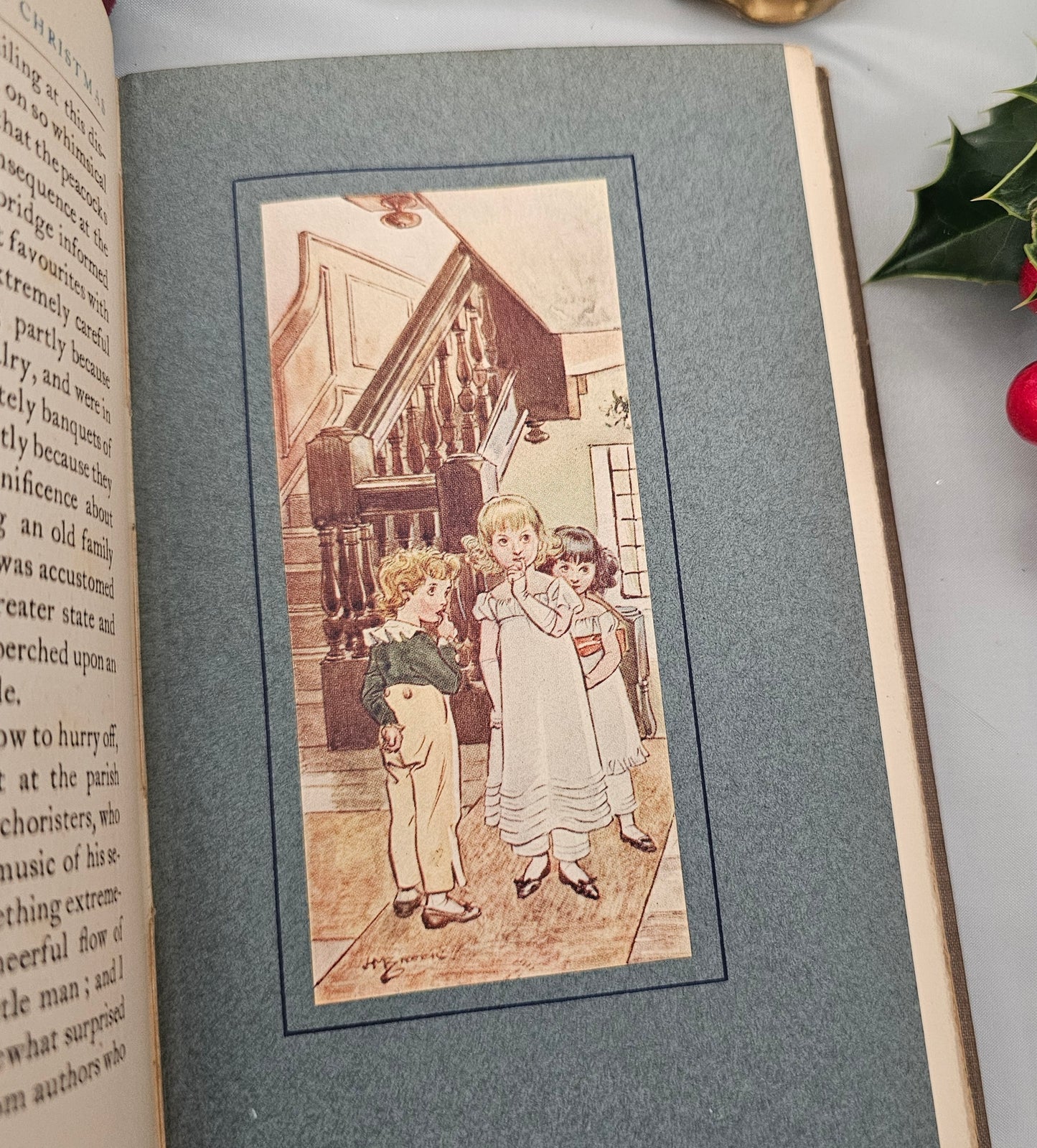 c1911 The Old Christmas by Washington Irving / TN Foulis, London / Beautifully Illustrated / Antique Book / Lacks One of the Sixteen Plates