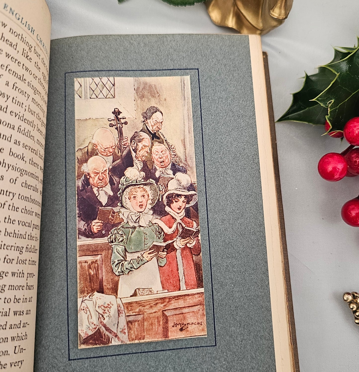 c1911 The Old Christmas by Washington Irving / TN Foulis, London / Beautifully Illustrated / Antique Book / Lacks One of the Sixteen Plates