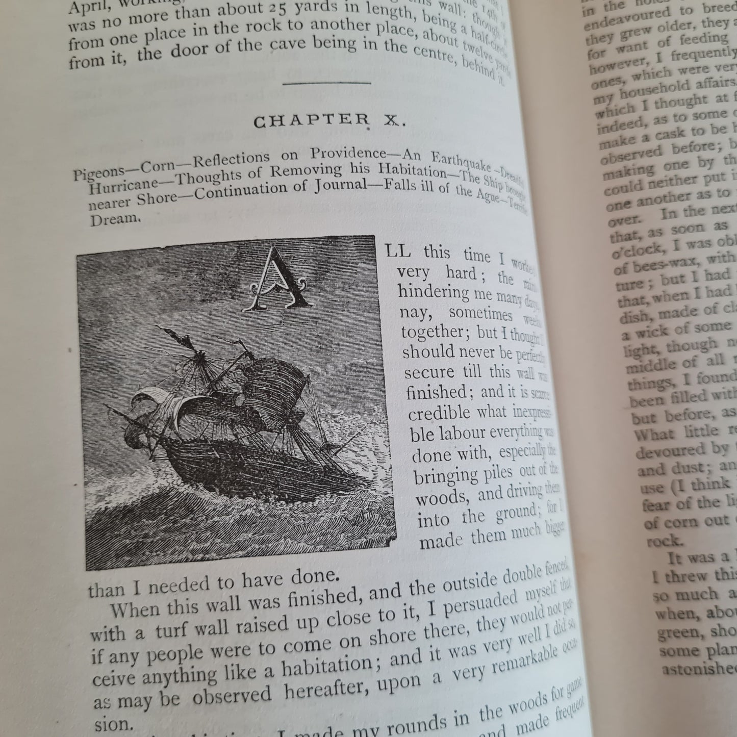 1890s The Adventures of Robinson Crusoe by Daniel Defoe / SPCK, London / Richly Illustrated Antique Book in Very Good Condition