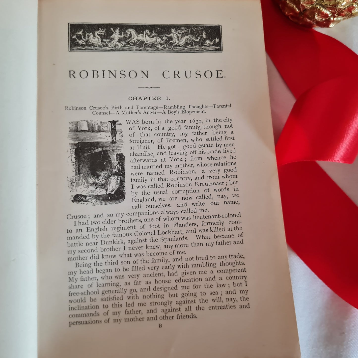 1890s The Adventures of Robinson Crusoe by Daniel Defoe / SPCK, London / Richly Illustrated Antique Book in Very Good Condition