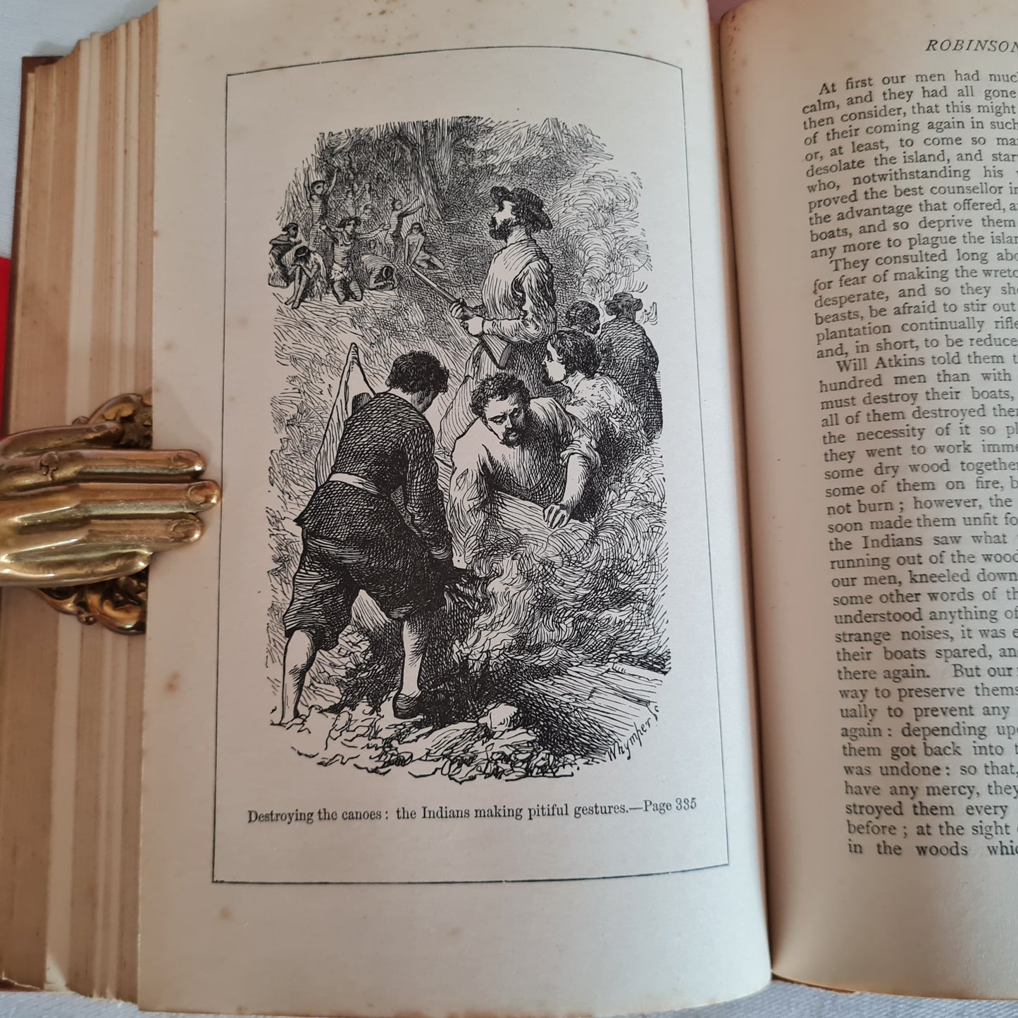 1890s The Adventures of Robinson Crusoe by Daniel Defoe / SPCK, London / Richly Illustrated Antique Book in Very Good Condition