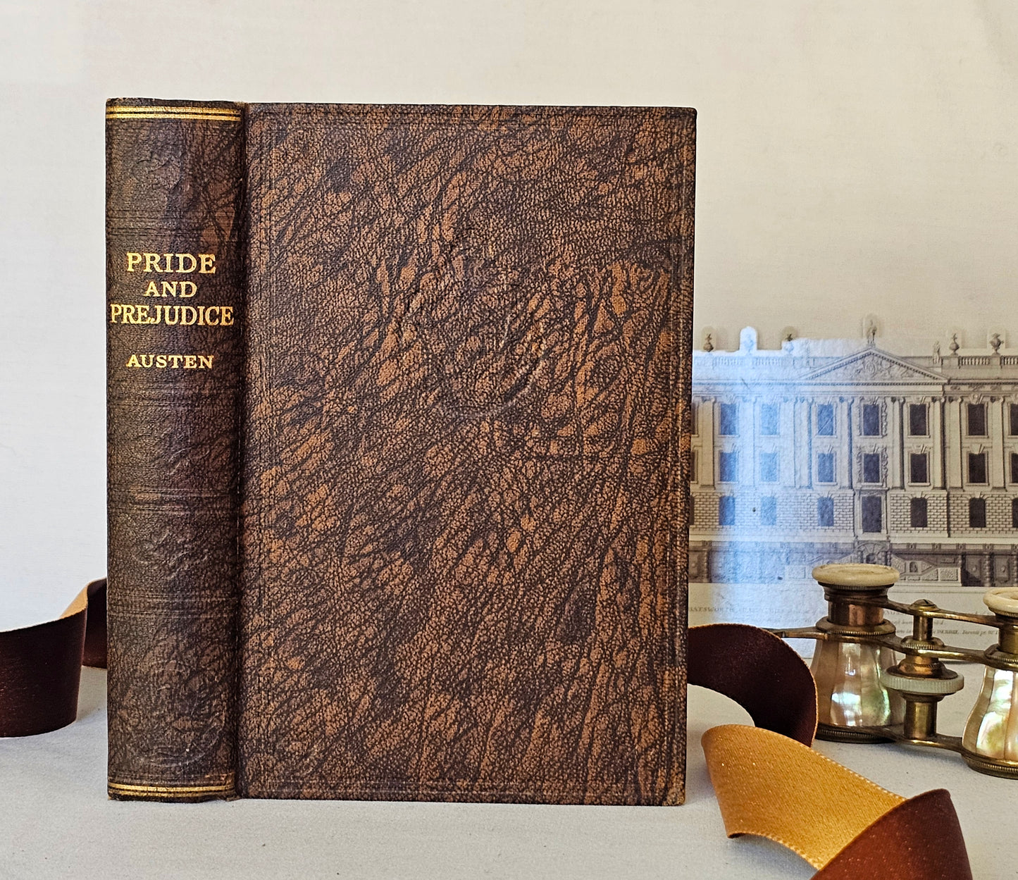 Pride and Prejudice by Jane Austen / 1930s Odhams Press, London / Dark Brown Faux Leather With Gilt / In Good Vintage Condition