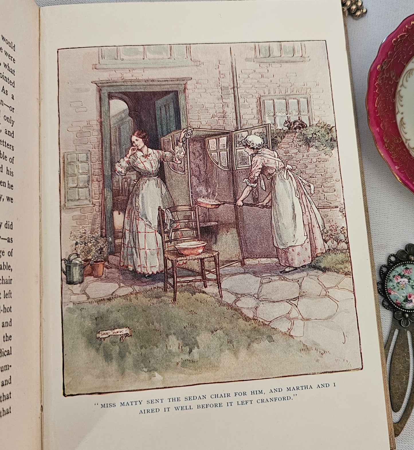 1929 Cranford by Elizabeth Gaskell / A & C Black, London / Eight Lovely Colour Illustrations by Sybil Tawse / Charming Vintage Book