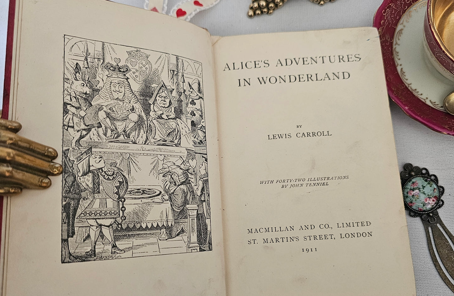 1911 Alice's Adventures in Wonderland by Lewis Carroll / Antique Pocket Edition / Macmillan / Illustrated by John Tenniel / With Some Wear