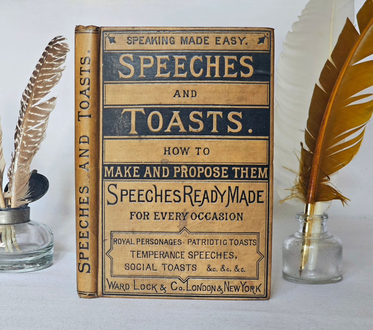 1890s Speeches and Toasts: How to Make and Propose Them / Lovely Antique Hardback Book / In Good Condition / Vintage Advertisements