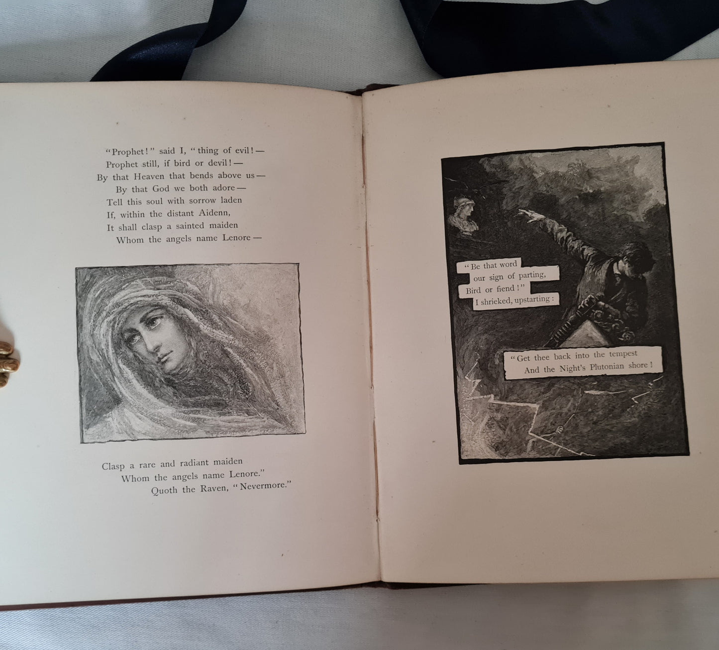 c1885 The Raven by Edgar Allan Poe / Griffith & Farran, London / Engraved Illustrations by W.L. Taylor / In Good Condition / Scarce Copy