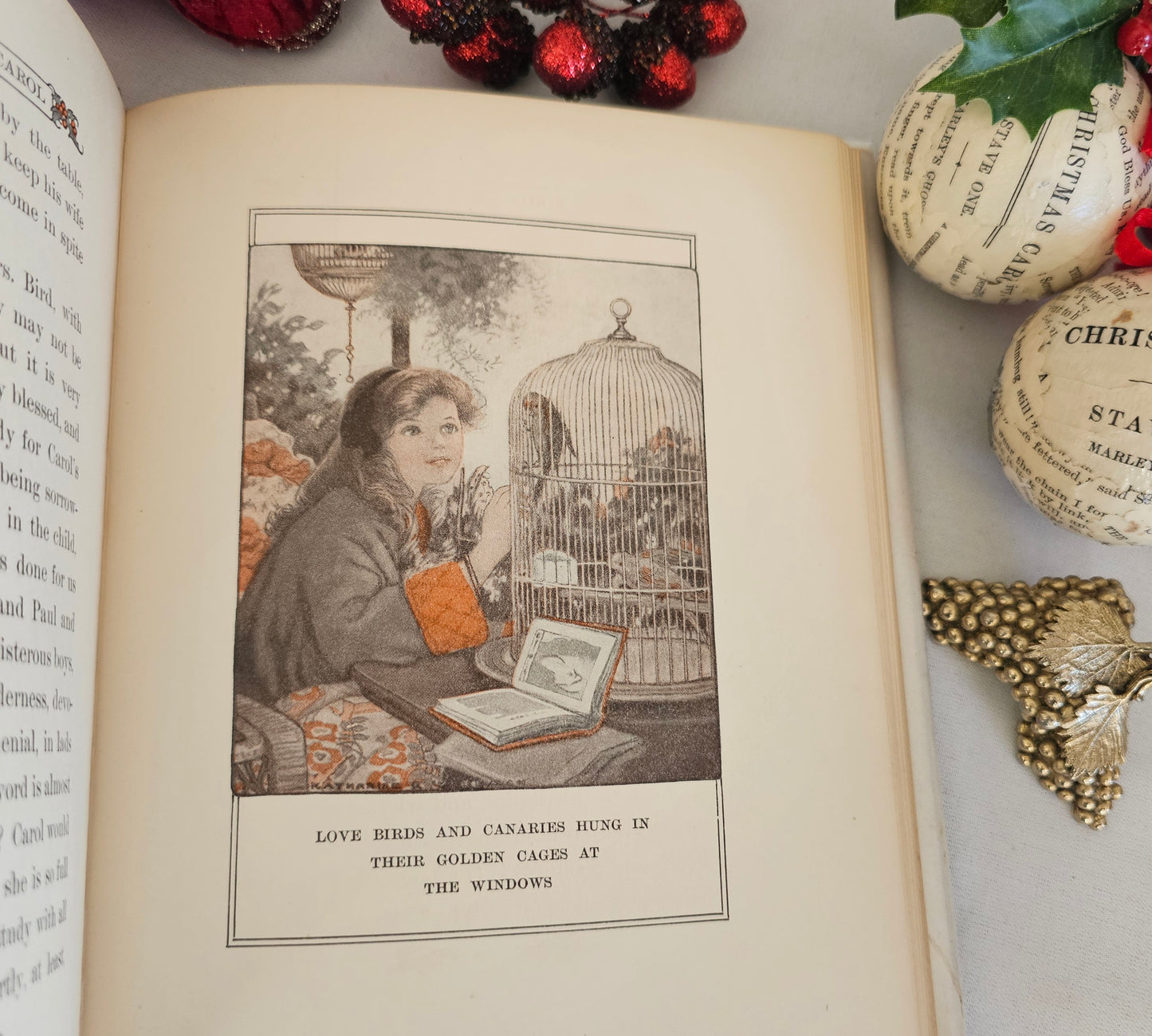 1912 The Bird's Christmas Carol by Kate Douglas Wiggin / Houghton Mifflin Company / Dust Wrapper / Also Sent With Matching Christmas Card