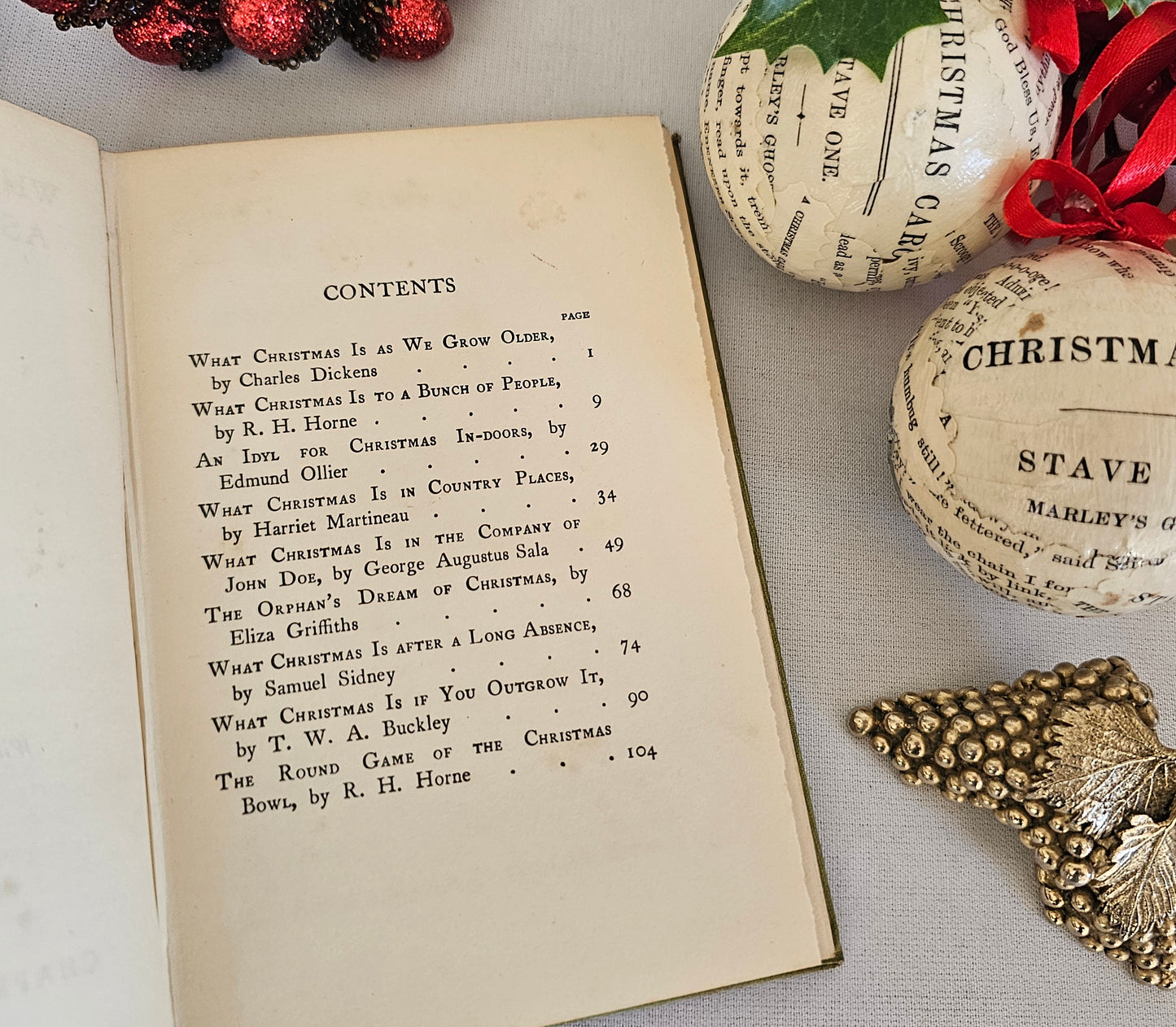 1903 What Christmas Is As We Grow Older by Charles Dickens & Other Stories by Different Authors / Charming Victorian Book of Short Stories