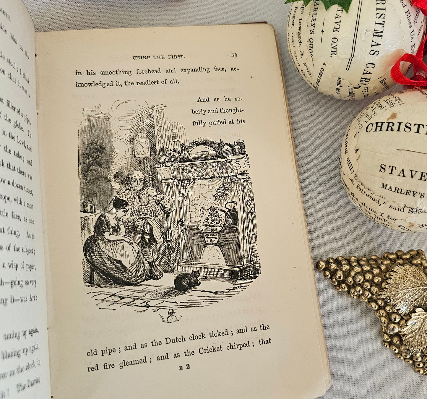 1886 The Cricket on the Hearth by Charles Dickens / Christmas Book / Chapman & Hall / First Re-Issue of 1845 First Edition / A Little Shaken