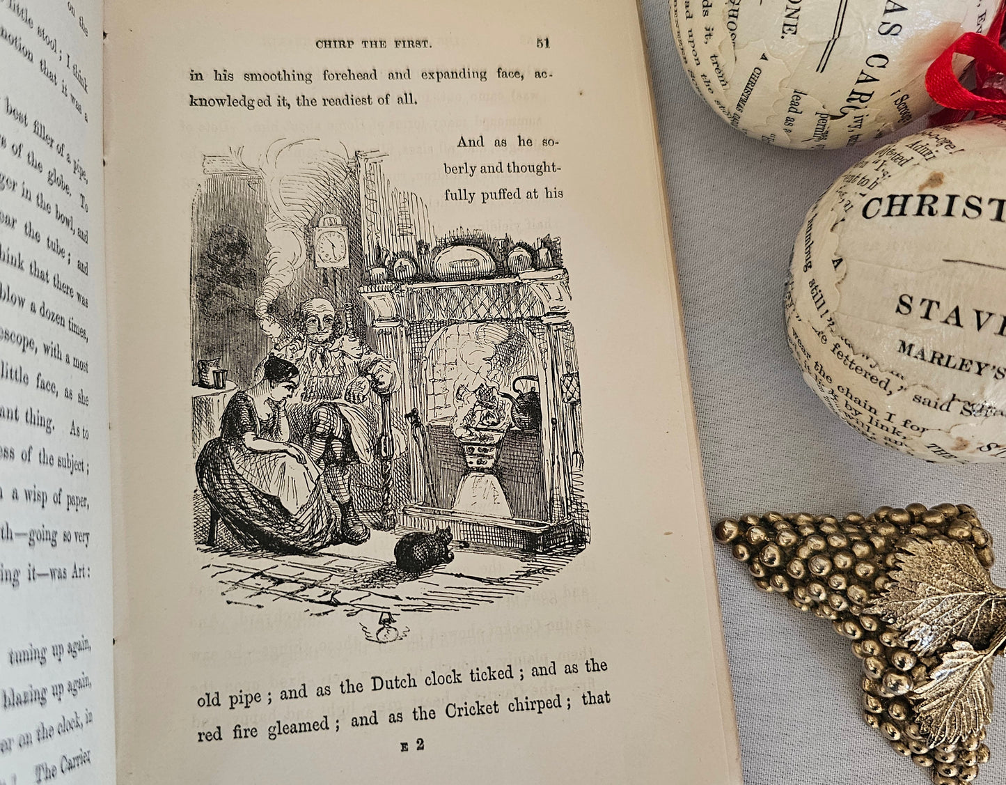 1886 The Cricket on the Hearth by Charles Dickens / Christmas Book / Chapman & Hall / First Re-Issue of 1845 First Edition / A Little Shaken