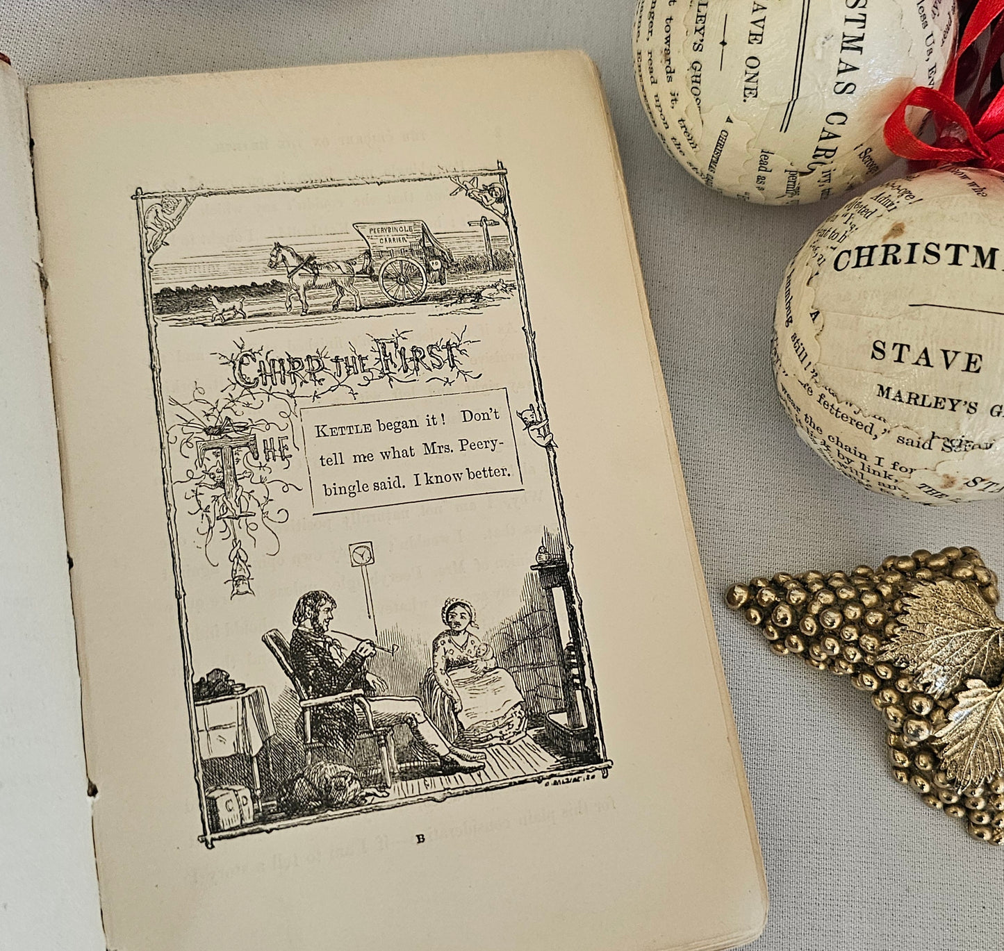 1886 The Cricket on the Hearth by Charles Dickens / Christmas Book / Chapman & Hall / First Re-Issue of 1845 First Edition / A Little Shaken