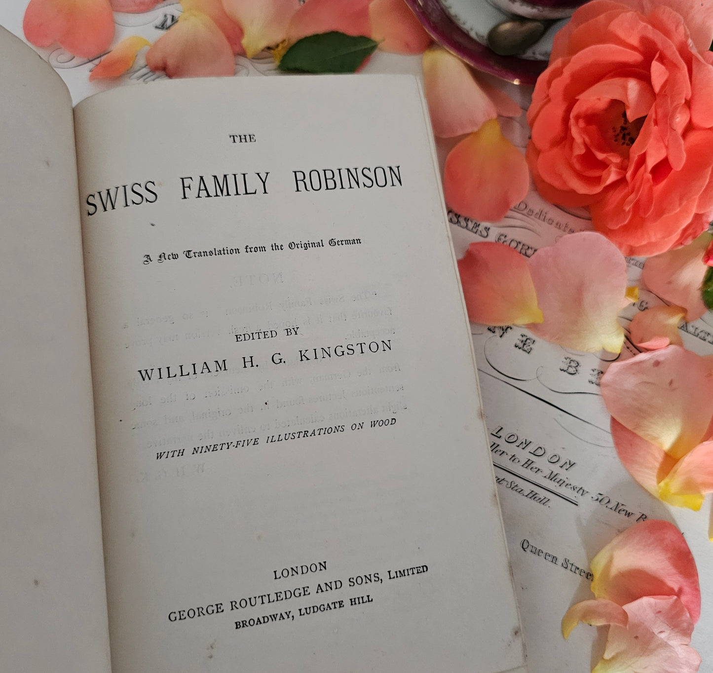 c1900 Swiss Family Robinson by JR Wyss / George Routledge & Sons, London / Very Attractive Antique Edition / 95 Wood Engraved Illustrations