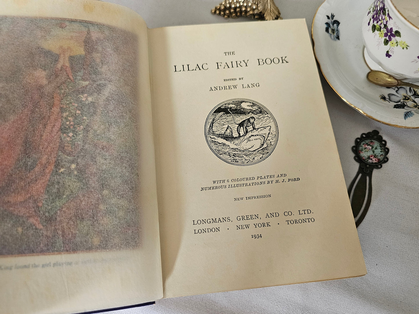 1934 The Lilac Fairy Book Edited by Andrew Lang / Longmans Green & Co London / Beautiful Vintage Book / Richly Illustrated / 6 Colour Plates