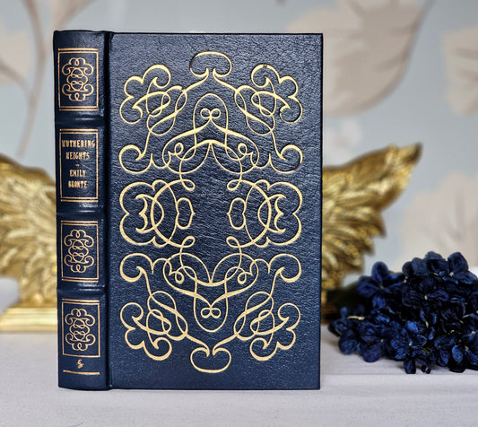 Wuthering Heights by Emily Bronte / Collector's Edition Bound in Leather Gilt / 1980 Easton Press / Illustrated / Silk Endpapers and Ribbon