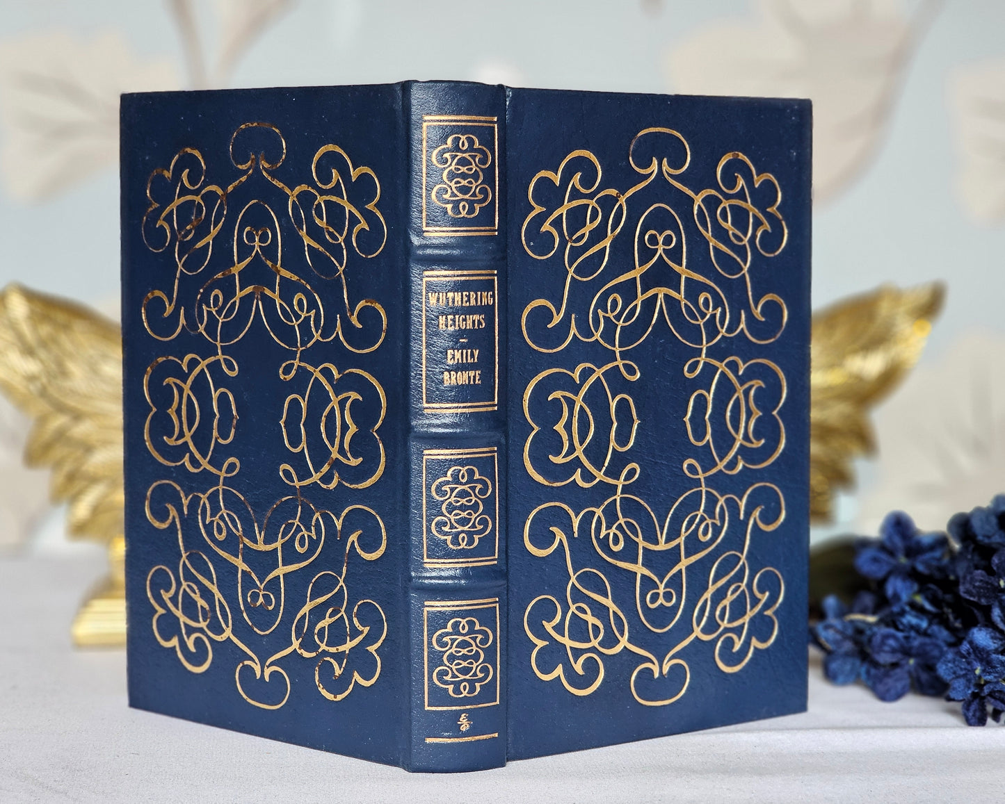 Wuthering Heights by Emily Bronte / Collector's Edition Bound in Leather Gilt / 1980 Easton Press / Illustrated / Silk Endpapers and Ribbon