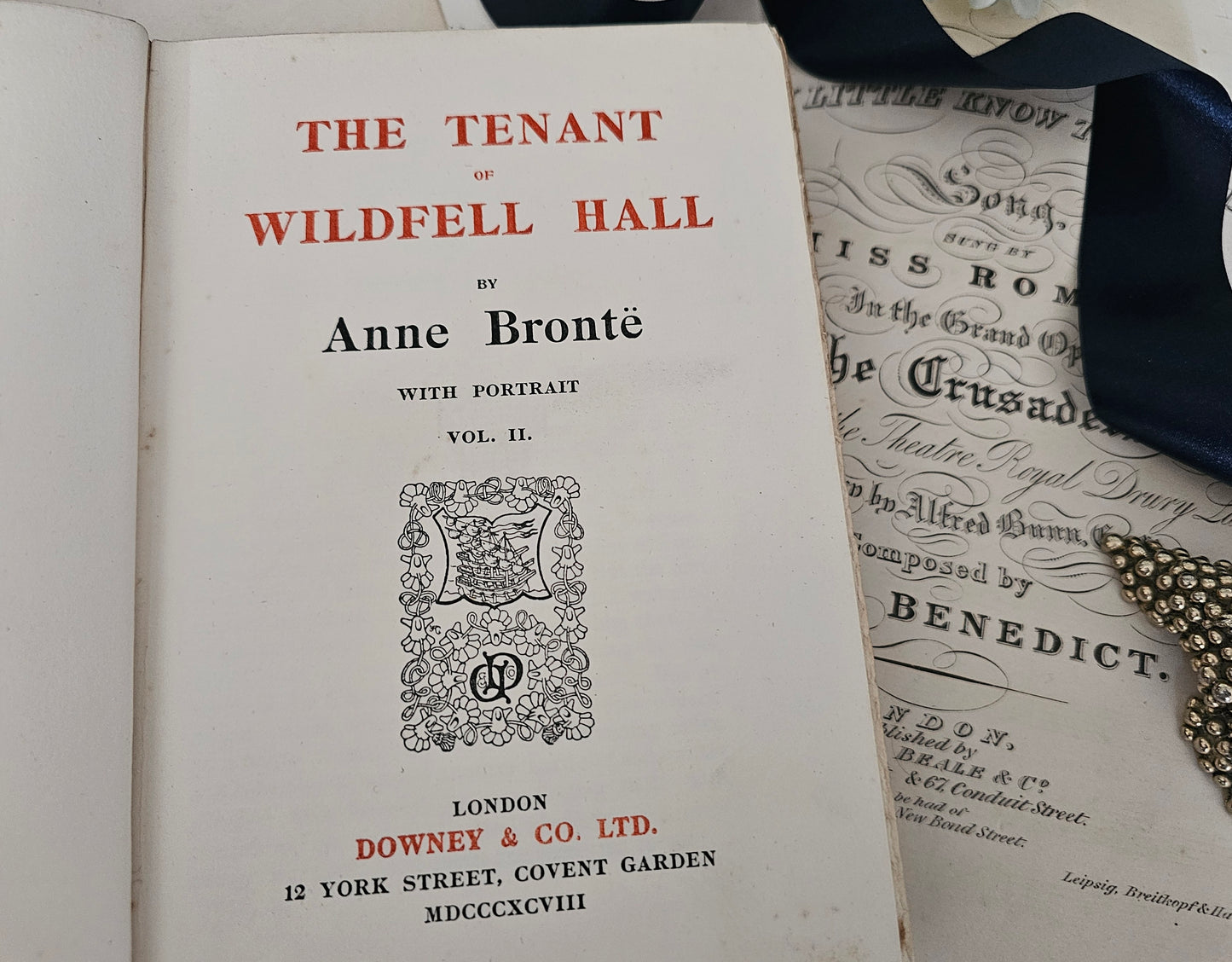 1898 The Tenant of Wildfell Hall by Anne Bronte in Two Volumes / Downey & Co., London / Lovely Antique Books / In Good Condition