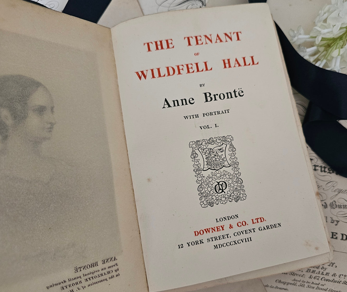 1898 The Tenant of Wildfell Hall by Anne Bronte in Two Volumes / Downey & Co., London / Lovely Antique Books / In Good Condition