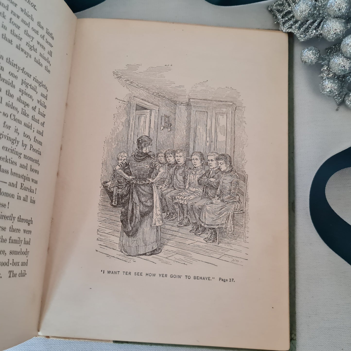 1892 The Birds' Christmas Carol by Kate Douglas Wiggin / Houghton, Mifflin & Co. / Illustrated Antique Book / In Good Condition