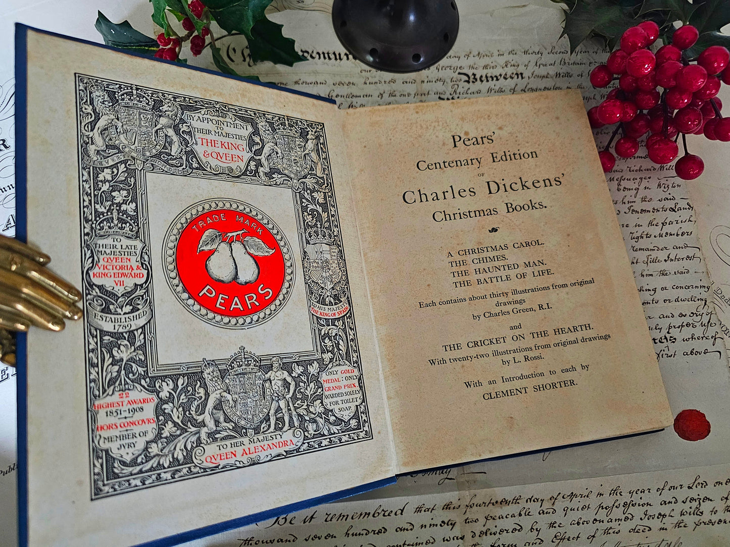 1912 The Chimes by Charles Dickens / Pears Centenary Edition of Dickens' Christmas Books / Richly Illustrated / In Very Good Condition