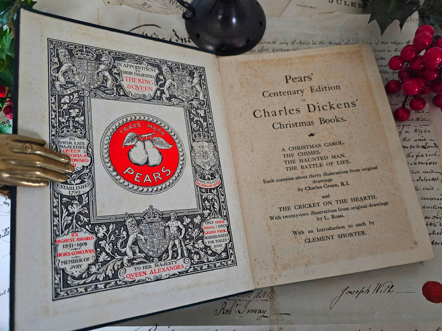 The Haunted Man by Charles Dickens / 1912, The Pears Edition of Dickens' Christmas Books / A Beautiful Antique Copy of the Christmas Novella