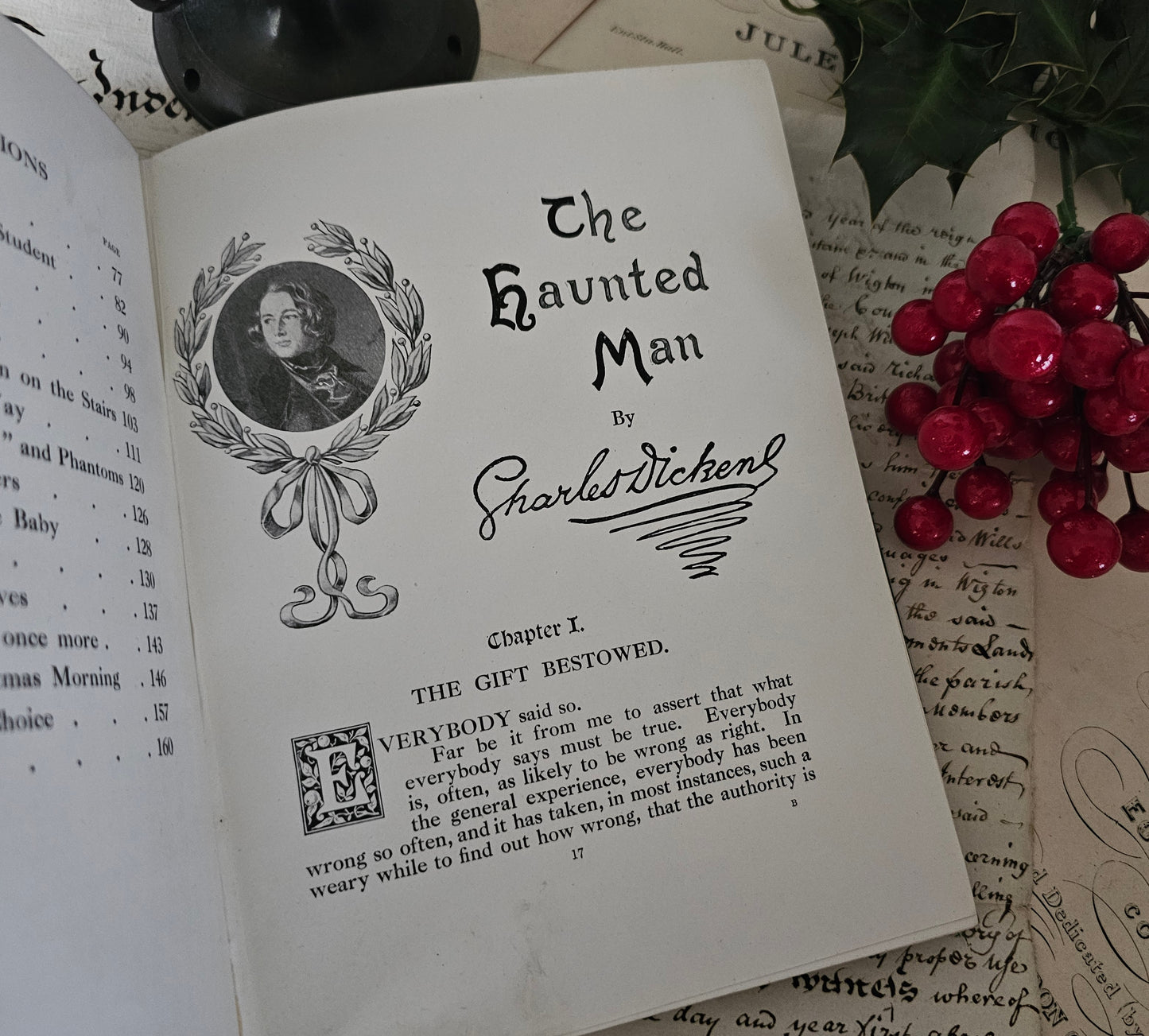 The Haunted Man by Charles Dickens / 1912, The Pears Edition of Dickens' Christmas Books / A Beautiful Antique Copy of the Christmas Novella