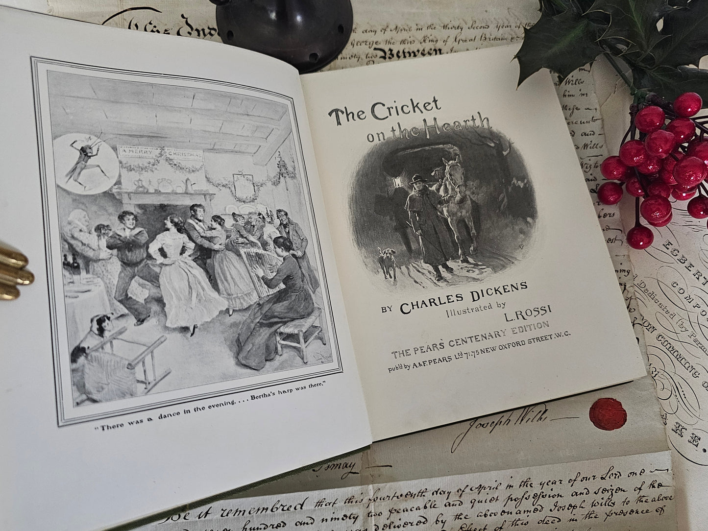 1912 The Cricket on the Hearth by Charles Dickens / The Pears Centenary Edition of Dickens' Christmas Books / Richly Illustrated