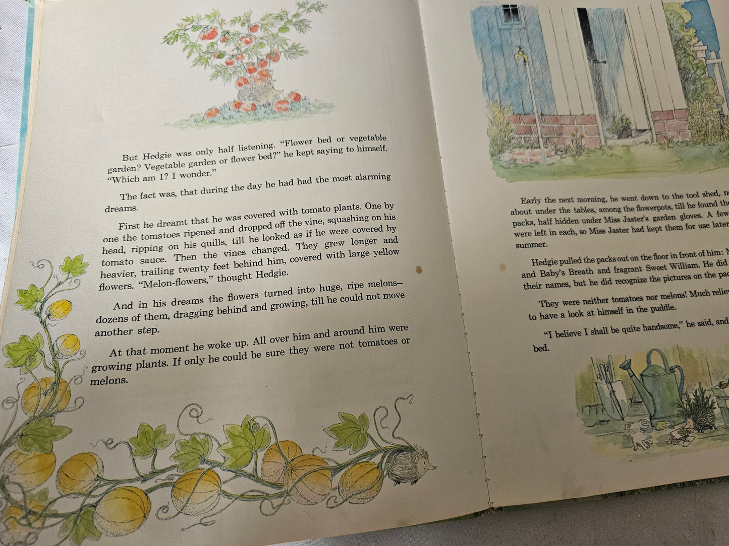 1972 Miss Jaster's Garden by NM Bodecker / Golden Press / Delightfully Illustrated Large-Format Vintage Children's Book