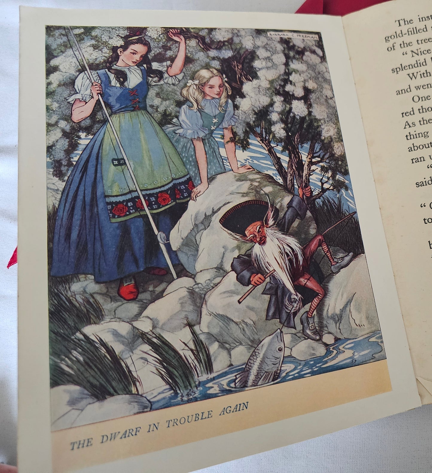 1950s Stories From Grimm / 16 Full Page Colour Plates by Harry Theaker / Vintage Fairy Tale Book / Good Condition / Snow White & Rose Red etc.