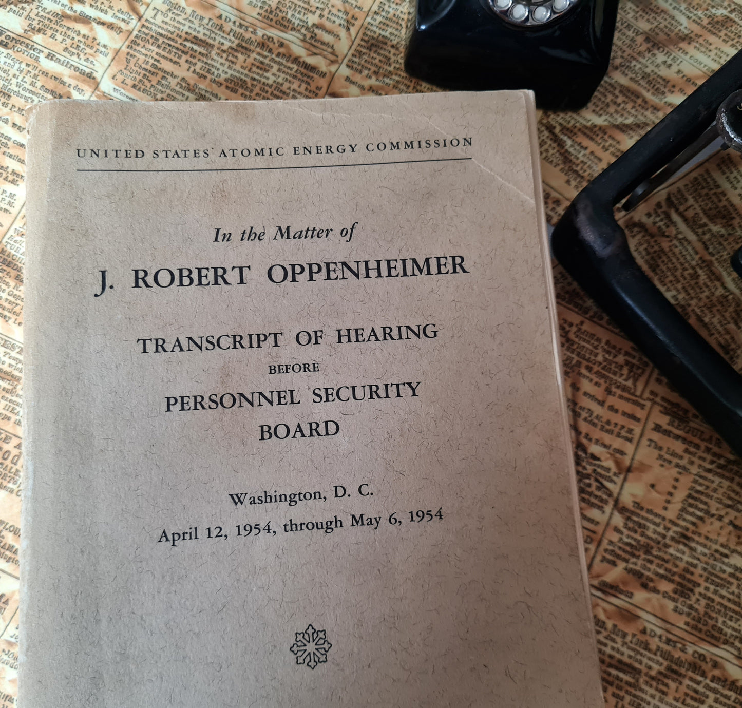 1954 Oppenheimer - Extremely Scarce Original Transcript /  US Atomic Energy Commission - The Security Board Hearing as Depicted in the Movie