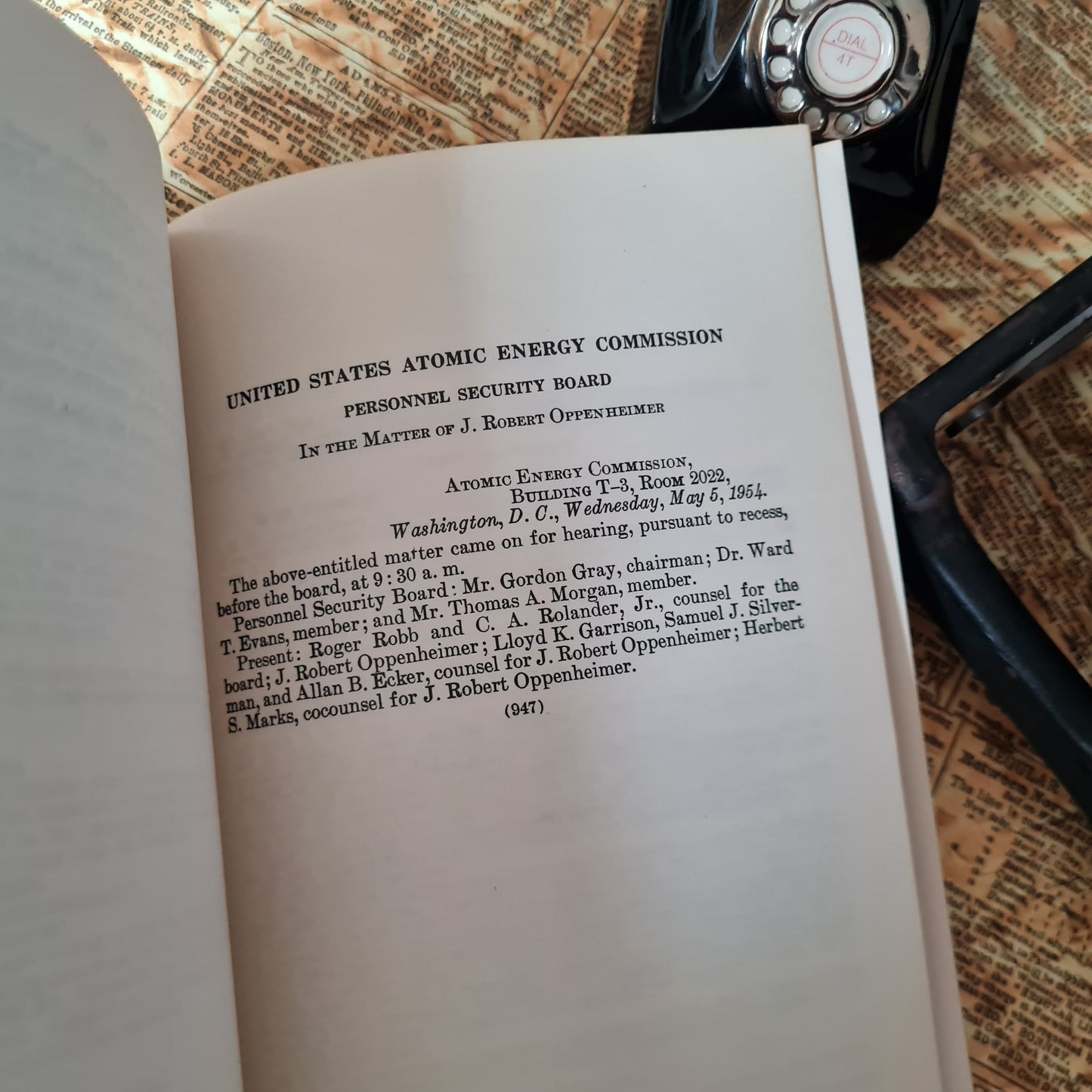 1954 Oppenheimer - Extremely Scarce Original Transcript /  US Atomic Energy Commission - The Security Board Hearing as Depicted in the Movie