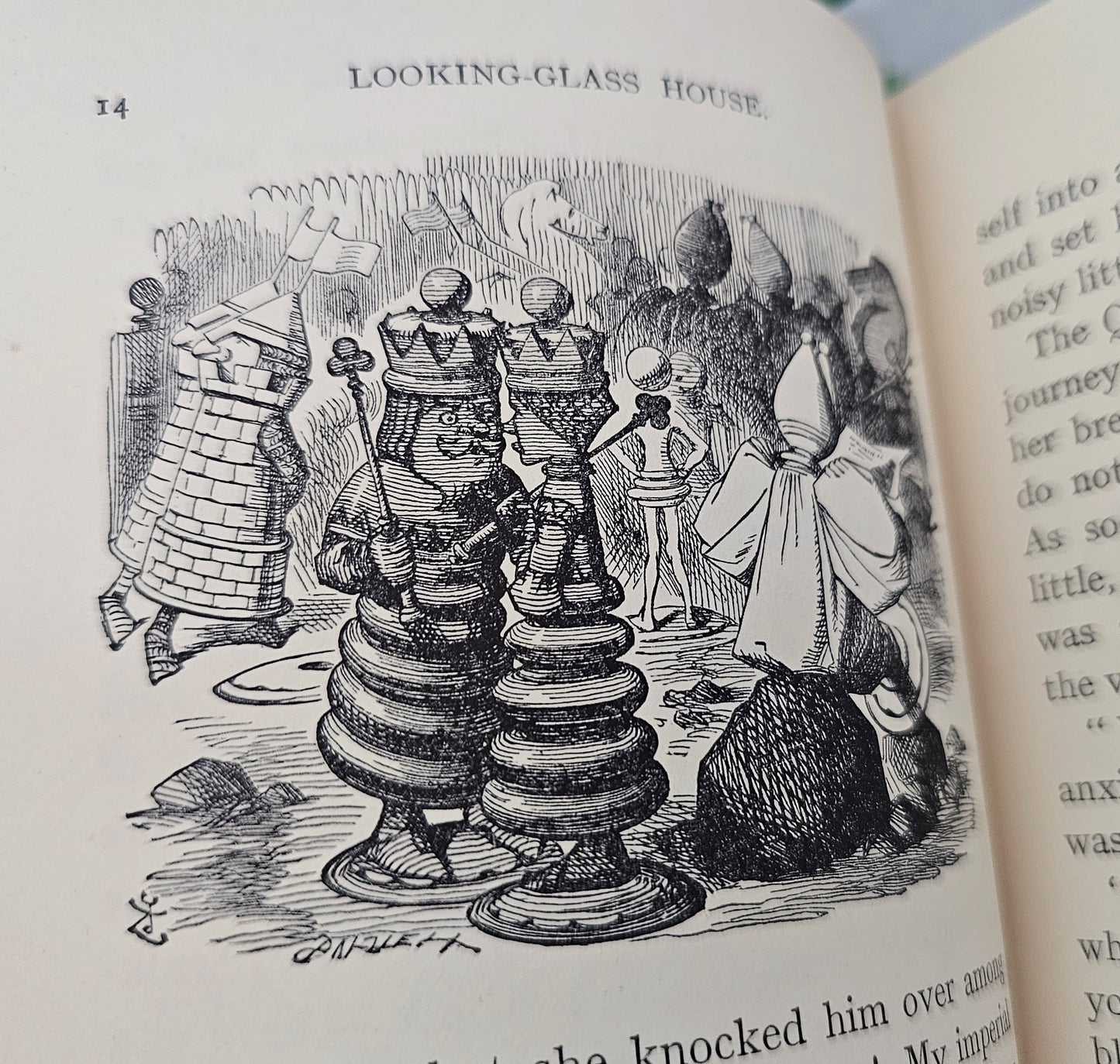 1952 Through The Looking-Glass and What Alice Found There by Lewis Carroll  / Macmillan / Fifty Illustrations by John Tenniel / Dust Wrapper