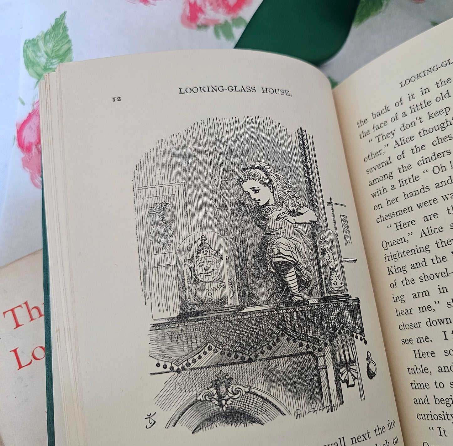 1952 Through The Looking-Glass and What Alice Found There by Lewis Carroll  / Macmillan / Fifty Illustrations by John Tenniel / Dust Wrapper