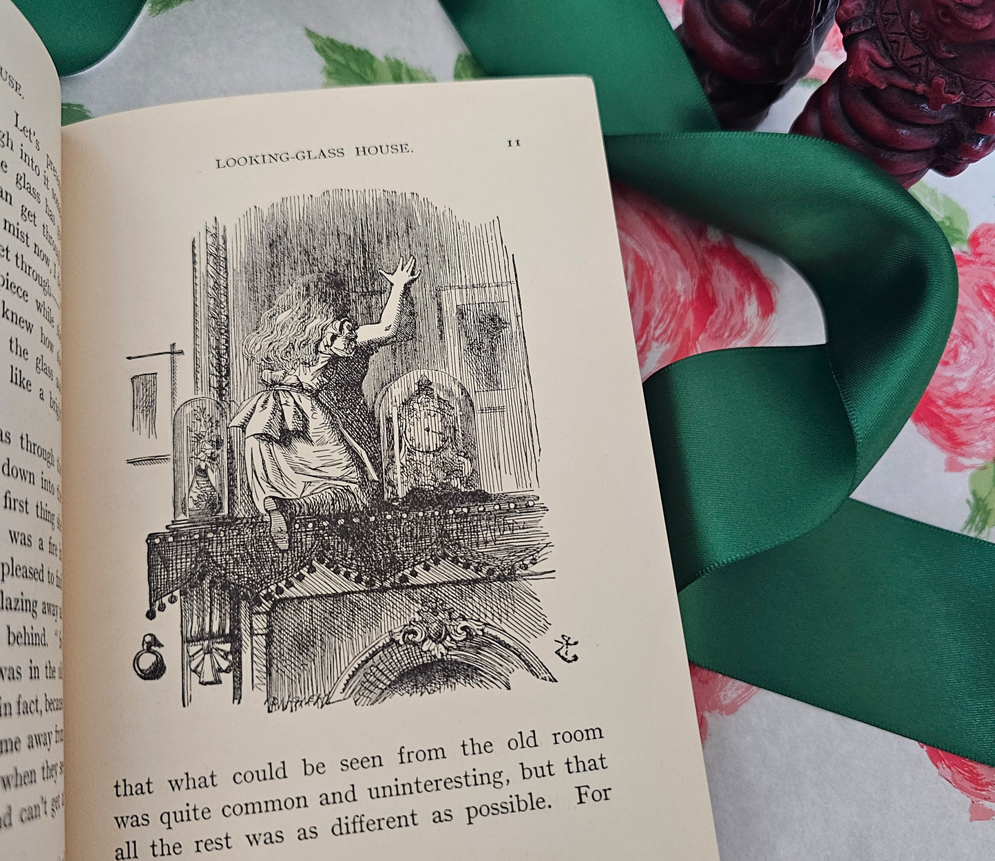 1952 Through The Looking-Glass and What Alice Found There by Lewis Carroll  / Macmillan / Fifty Illustrations by John Tenniel / Dust Wrapper