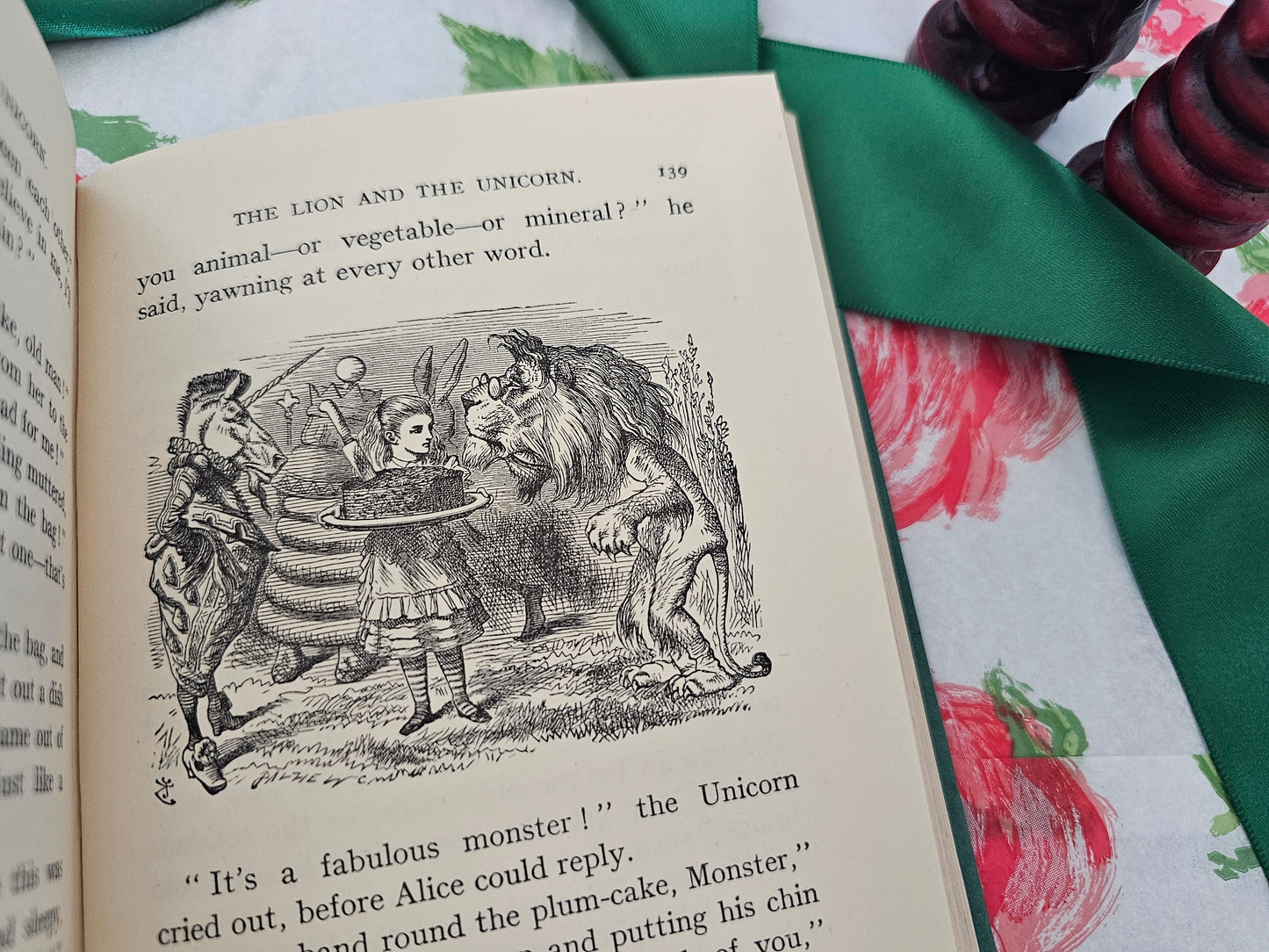 1952 Through The Looking-Glass and What Alice Found There by Lewis Carroll  / Macmillan / Fifty Illustrations by John Tenniel / Dust Wrapper