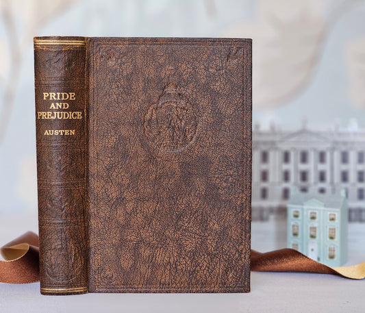 Pride and Prejudice by Jane Austen / 1930s Odhams Press, London / Dark Brown Faux Leather With Gilt / In Good Vintage Condition