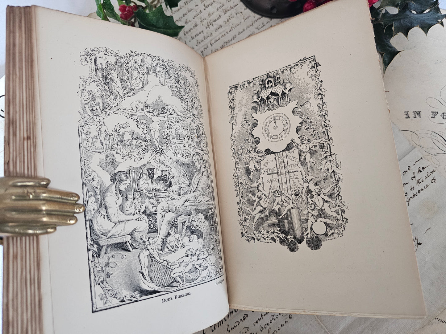 1891 Christmas Books Including A Christmas Carol by Charles Dickens / Chapman & Hall, London / Lovely Antique Book / Plus Hard Times