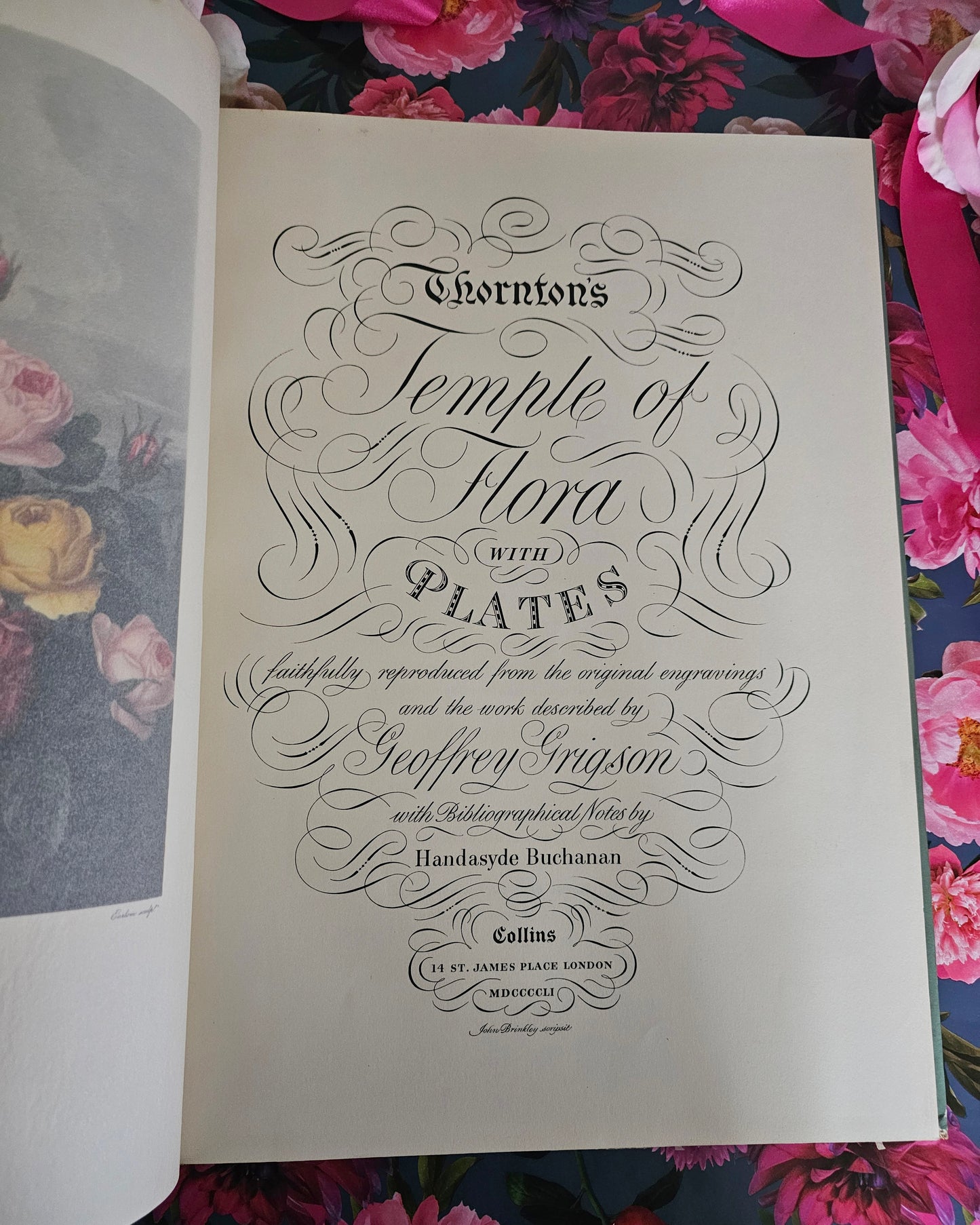 1951 Large Volume of Thornton's Temple of Flora / A Beautiful Reproduction of the Original With 12 Wonderful Colour Plates and 24 Collotype