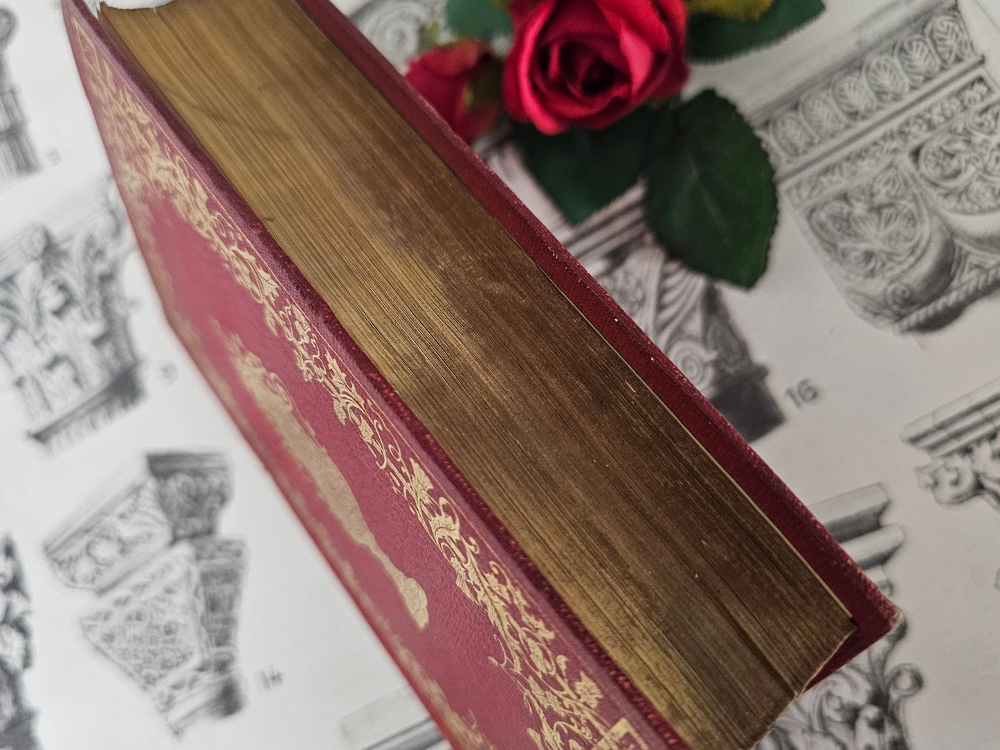 1880s Poetical Works of William Cowper / Gall & Inglis, Edinburgh / 8 Engraved Illustrations / Beautiful Antique Hardback Book / Gilt Edges