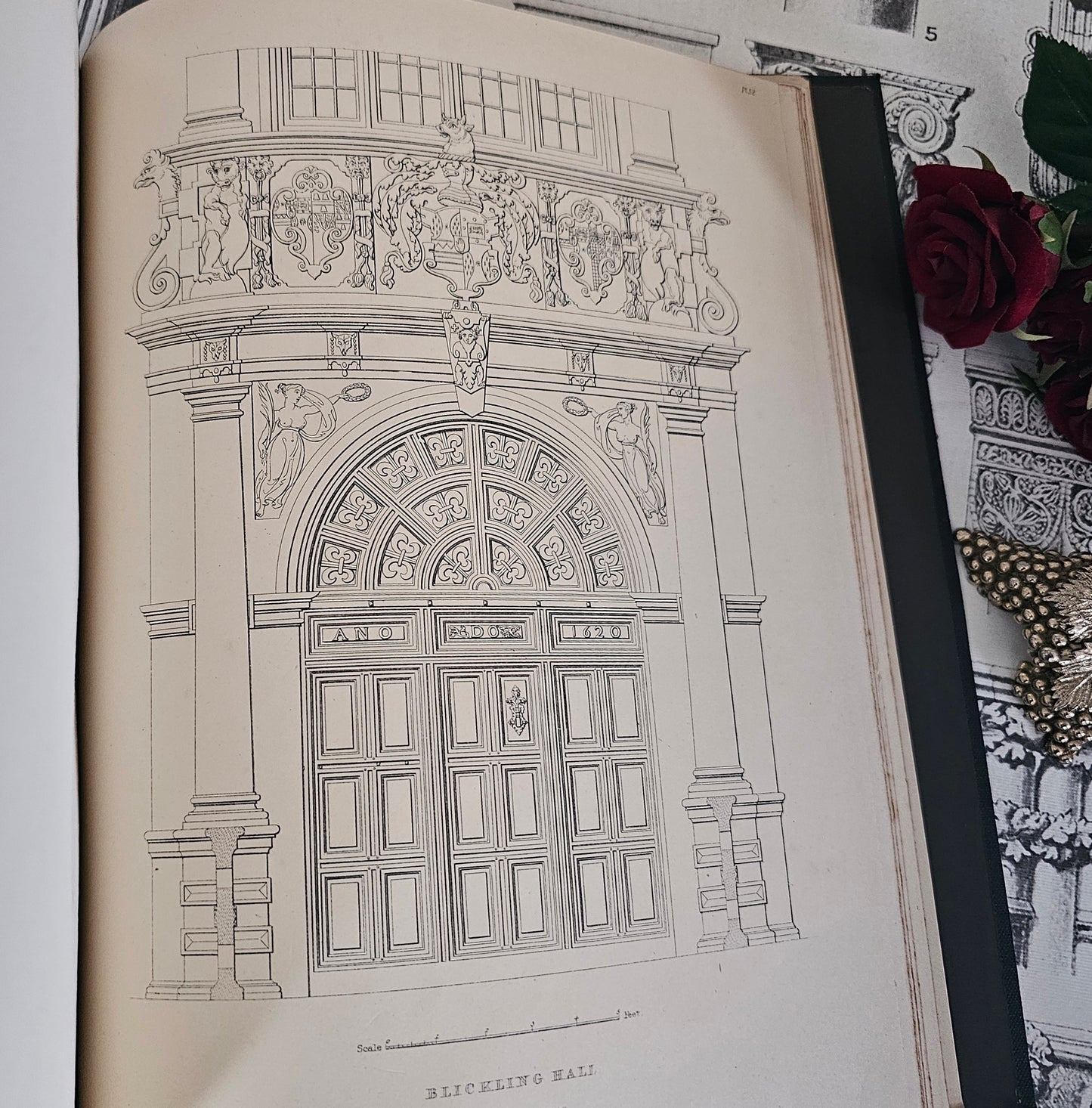 1898 Details of Elizabethan Architecture by Henry Shaw / John Grant, Edinburgh / 60 Superb Detailed Plates / Reproduction of 1834 Original