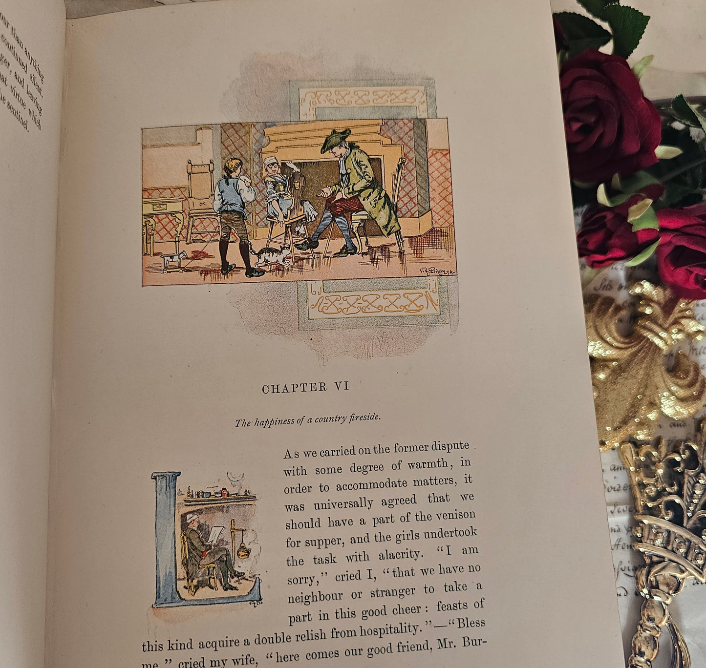 1889 The Vicar of Wakefield by Oliver Goldsmith / John C Nimmo, London / 114 Colour Illustrations / Lovely Binding / Gilt Edged Pages