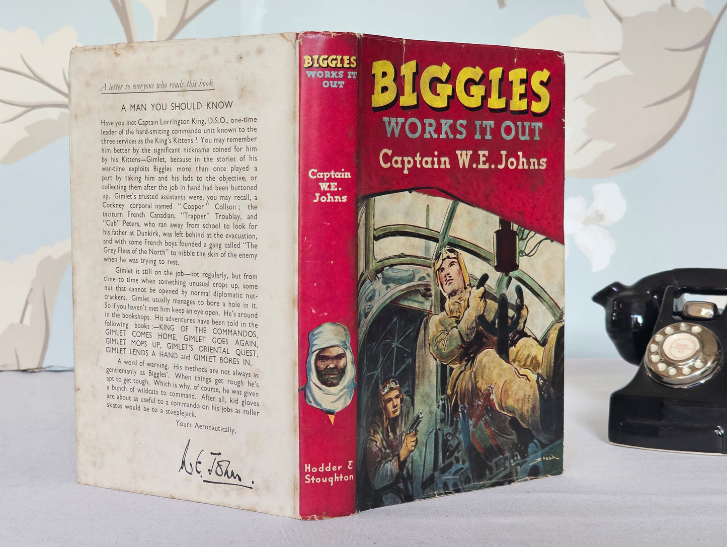 1951 Two Early Biggles Books by Captain WE Johns / Biggles Works it Out and Biggles Delivers the Goods / Illustrated Vintage Books / Jackets